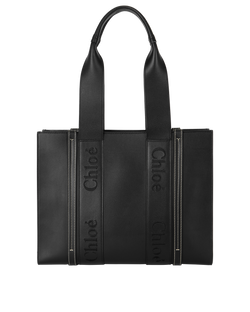 Medium Woody Tote, Smooth Leather, Black, 04227565, DB/E, 3*